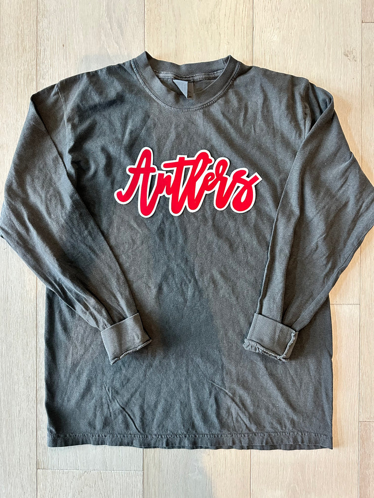 ANTLERS - GREY COMFORT COLORS LONG SLEEVE