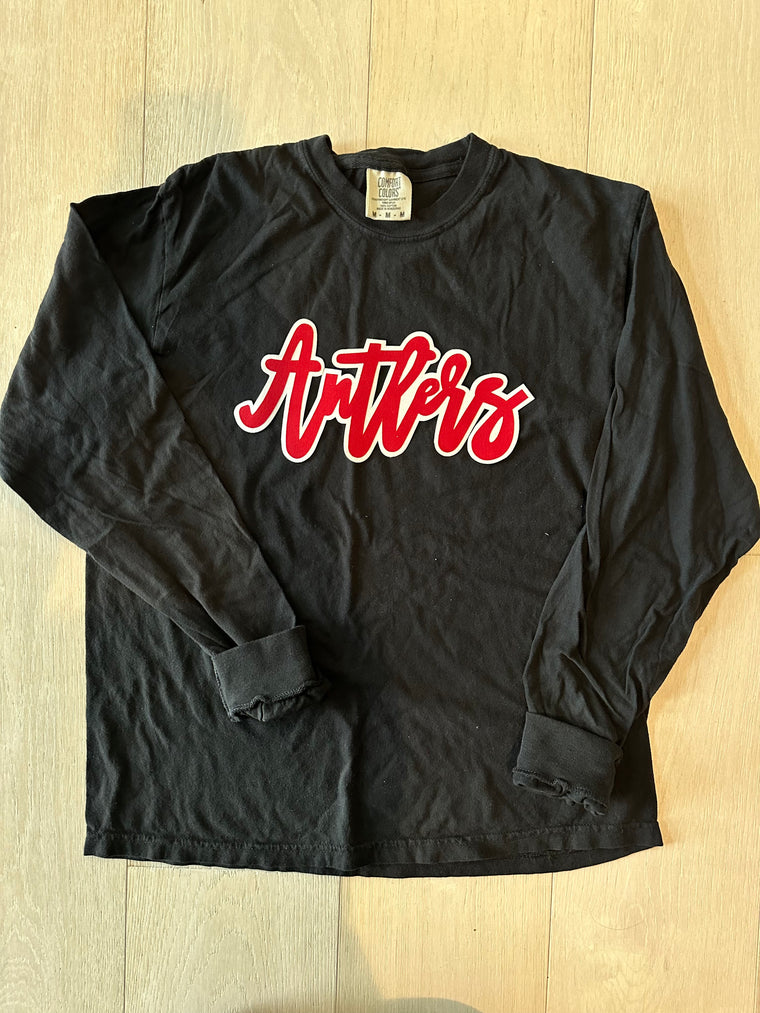 ANTLERS - BLACK COMFORT COLORS LONG SLEEVE