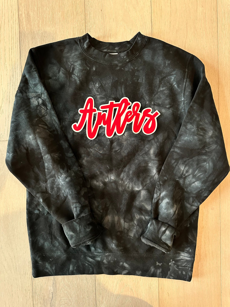ANTLERS - BLACK DYED CREW