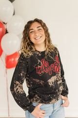 BLACK DYED NEBRASKA CREW