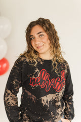 BLACK DYED NEBRASKA CREW