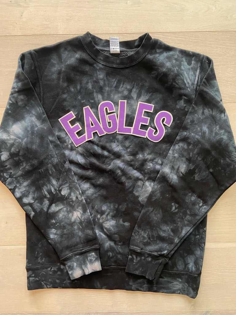 BLOCK EAGLES - BLACK DYED CREW