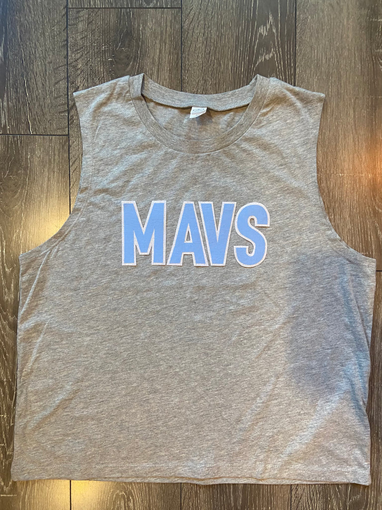 MAVS - GREY CROP MUSCLE TANK