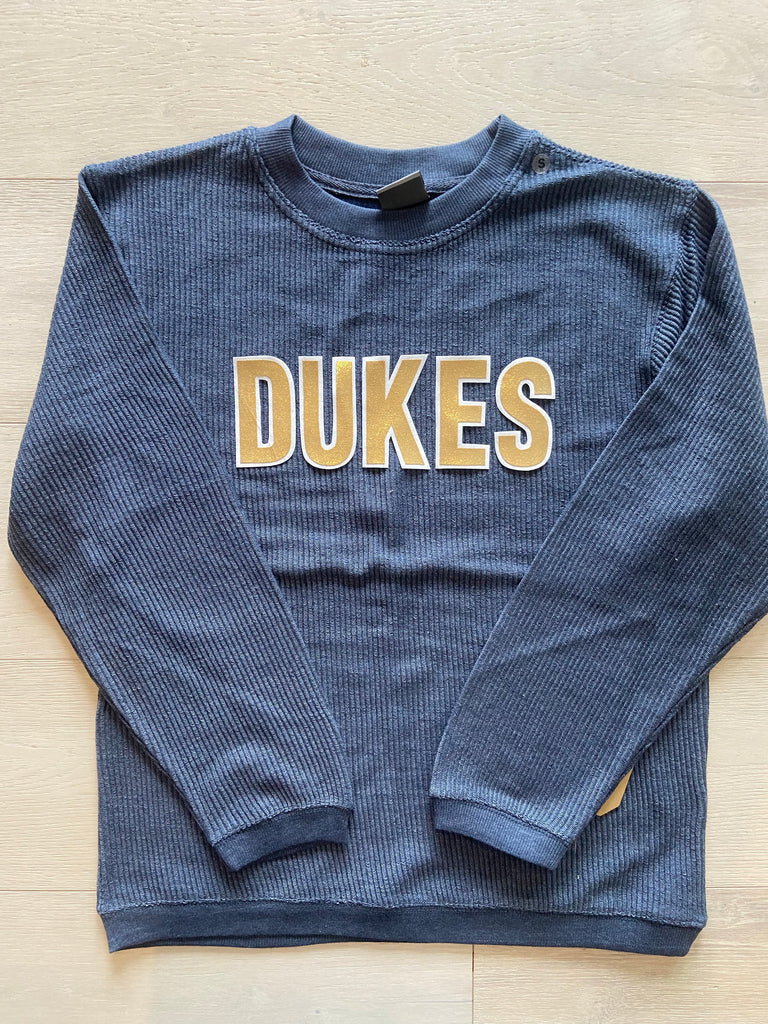 BLOCK DUKES - NAVY RIBBED CREW