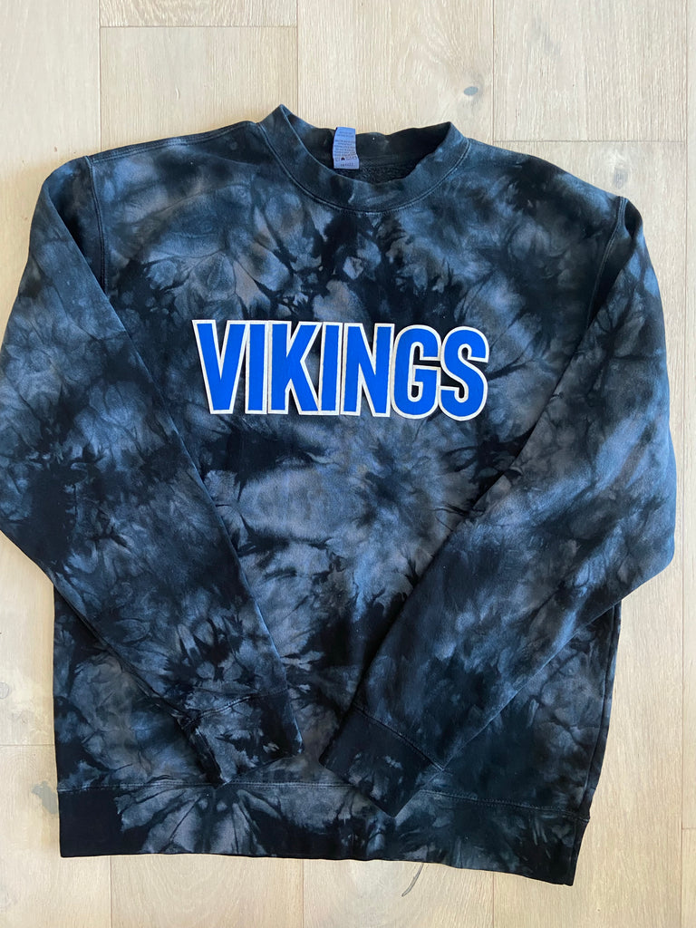 BLOCK VIKINGS - BLACK DYED CREW