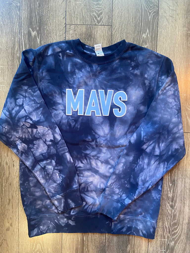 BLOCK MAVS - NAVY DYED CREW