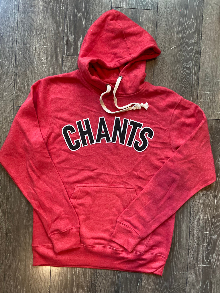 BLOCK CHANTS - RED FLEECE HOODIE