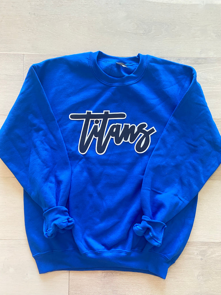 BLACK/ WHITE TITANS - BLUE GILDAN CREW