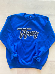 BLACK/ WHITE TITANS - BLUE GILDAN CREW