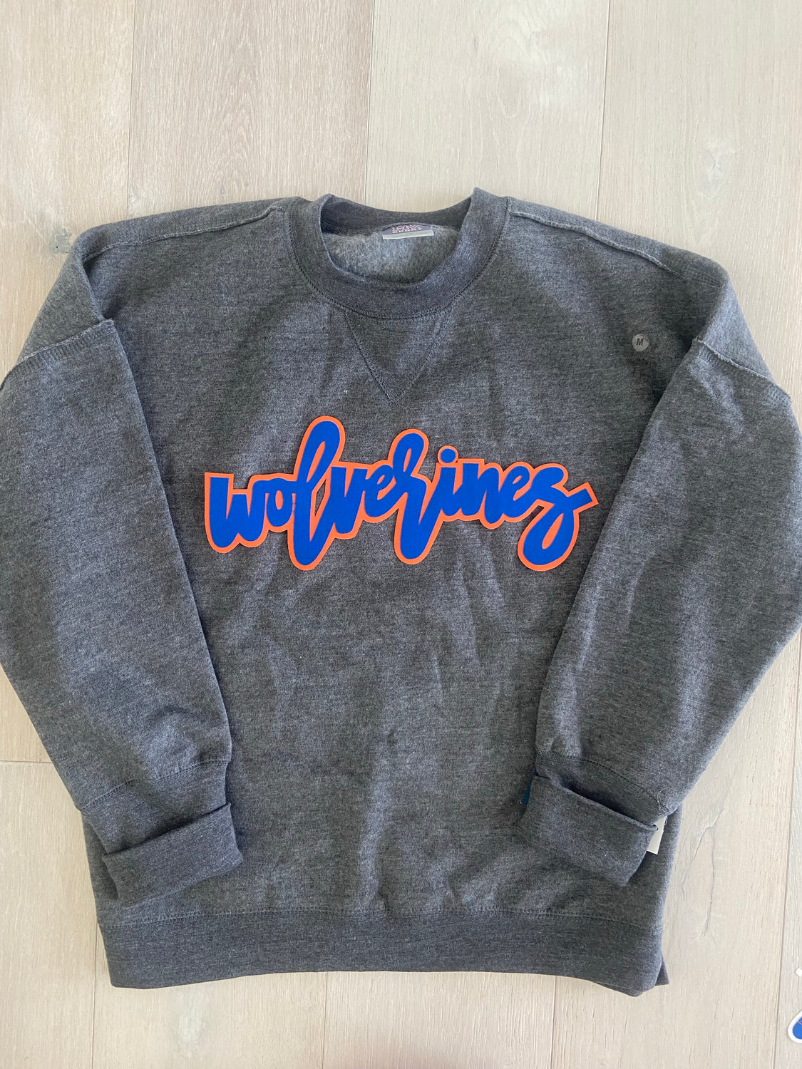 WOLVERINES - GREY SUEDED CREW