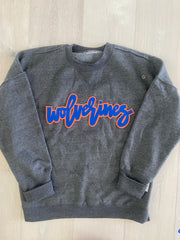 WOLVERINES - GREY SUEDED CREW
