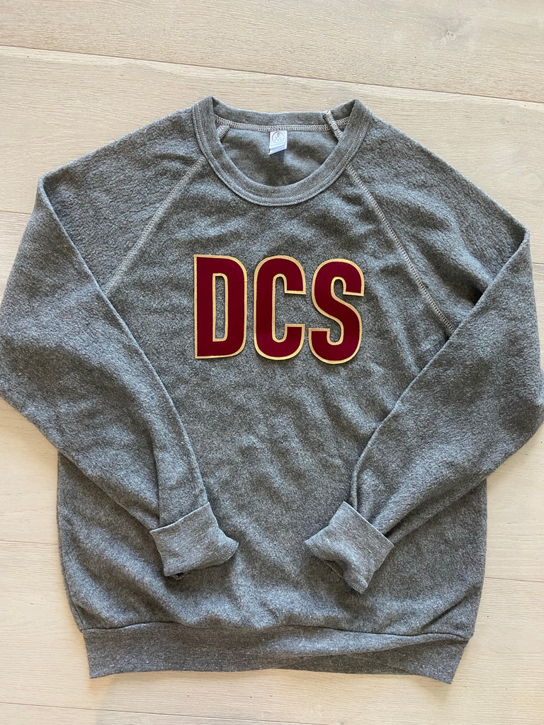 DCS - GREY FLEECE CREW (YOUTH + ADULT)