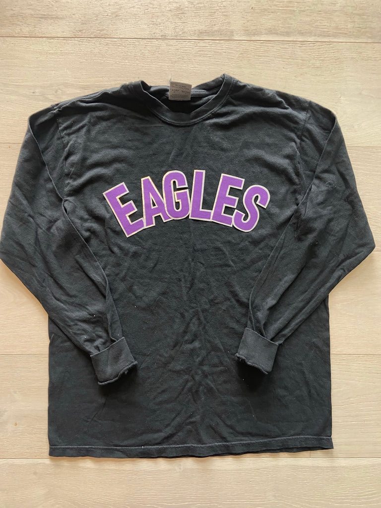 BLOCK EAGLES - BLACK LONG SLEEVE COMFORT COLORS TEE
