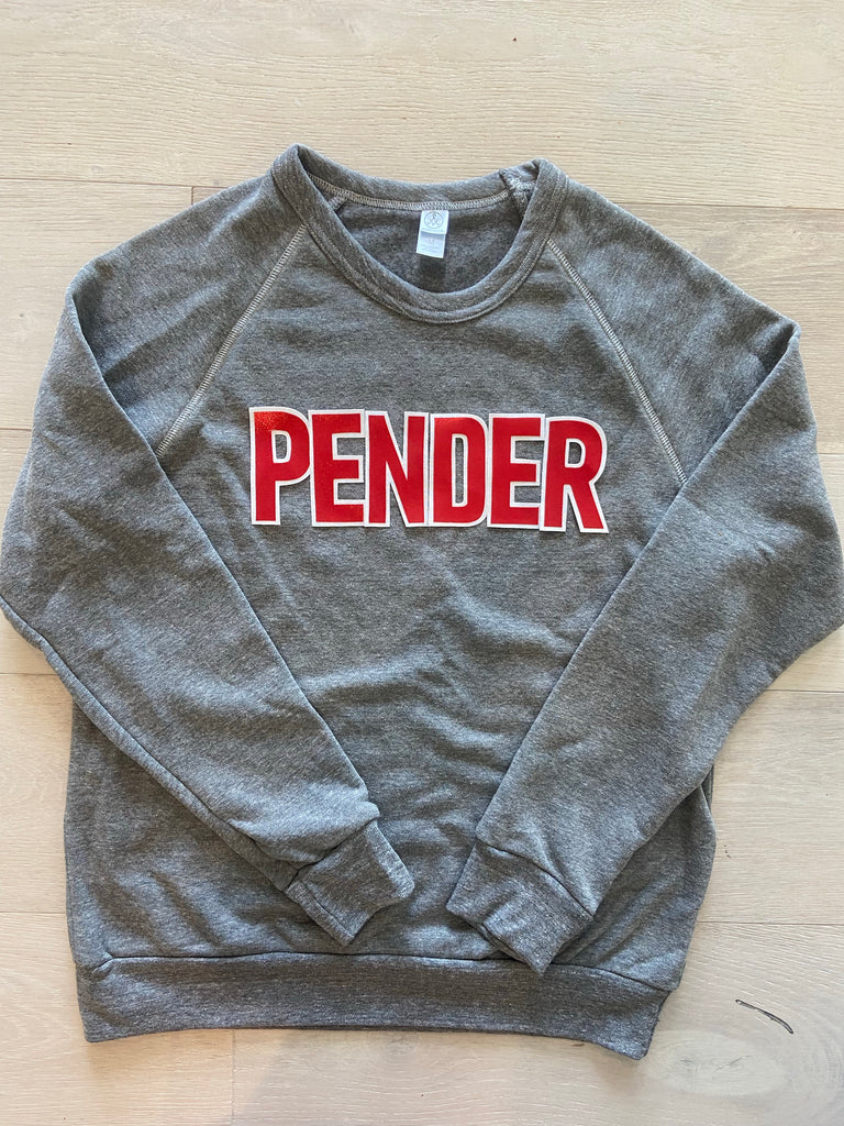 BLOCK PENDER - GREY FLEECE CREW