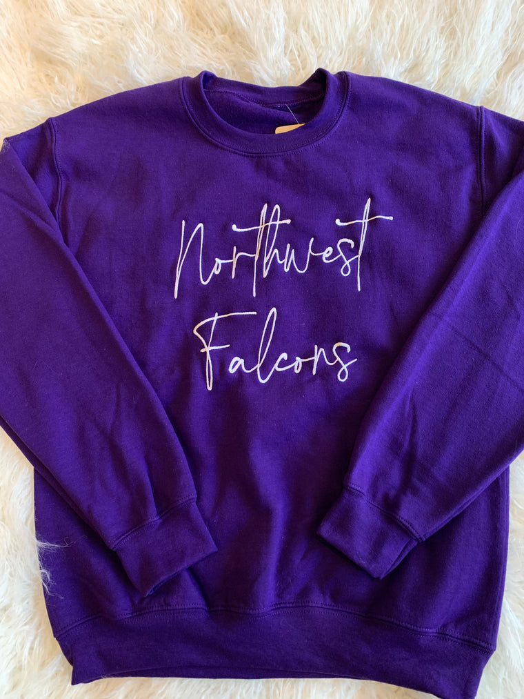 NORTHWEST FALCONS EMBROIDERED CREW
