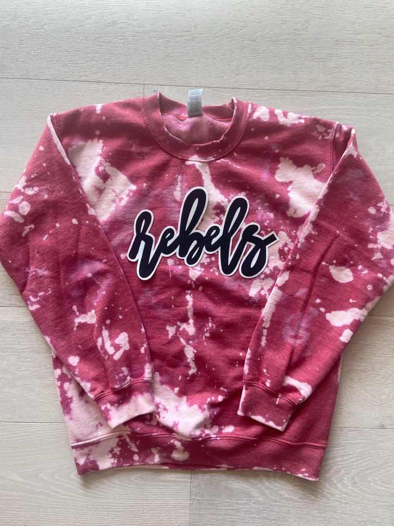 CURSIVE REBELS - RED DYED CREW