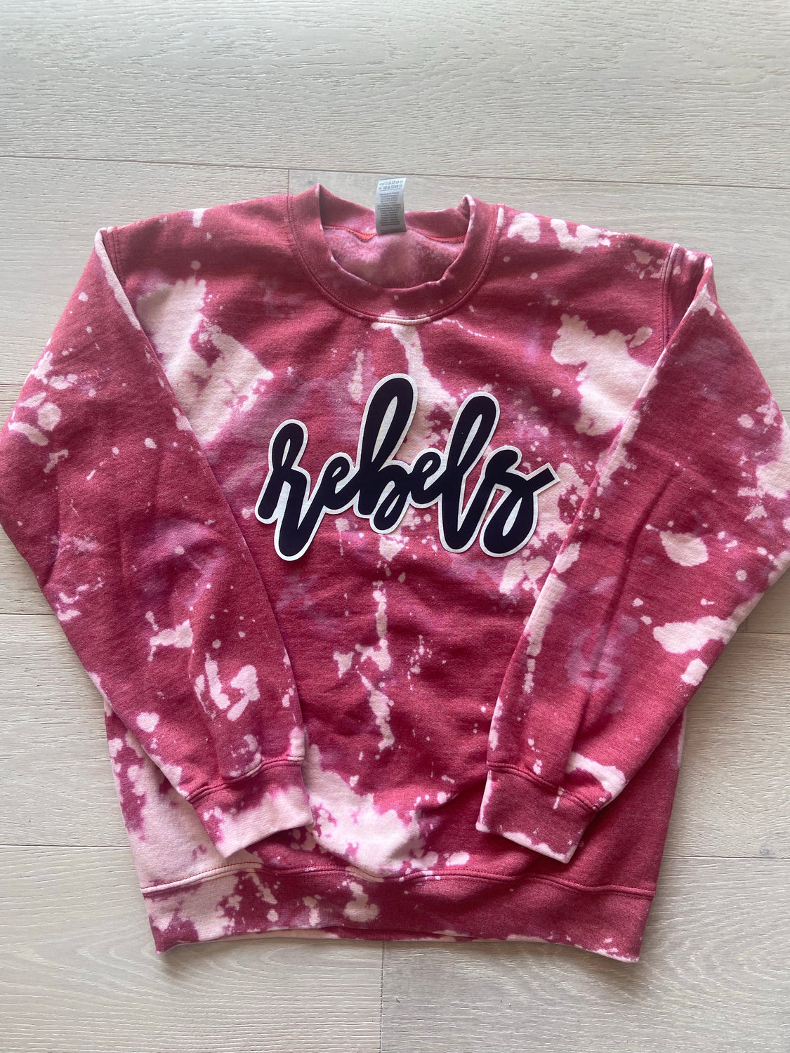 CURSIVE REBELS - RED DYED CREW