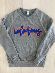 WOLVERINES - GREY FLEECE CREW