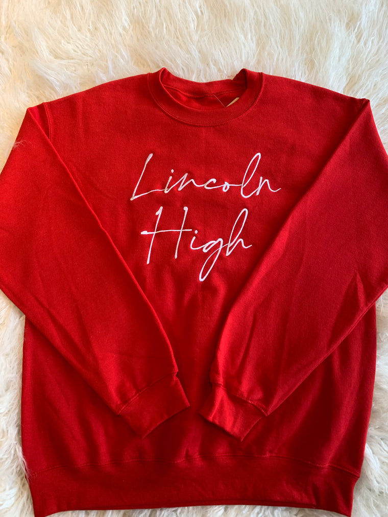 LINCOLN HIGH EMBROIDERED CREW