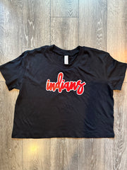 INDIANS - BLACK CROP TEE