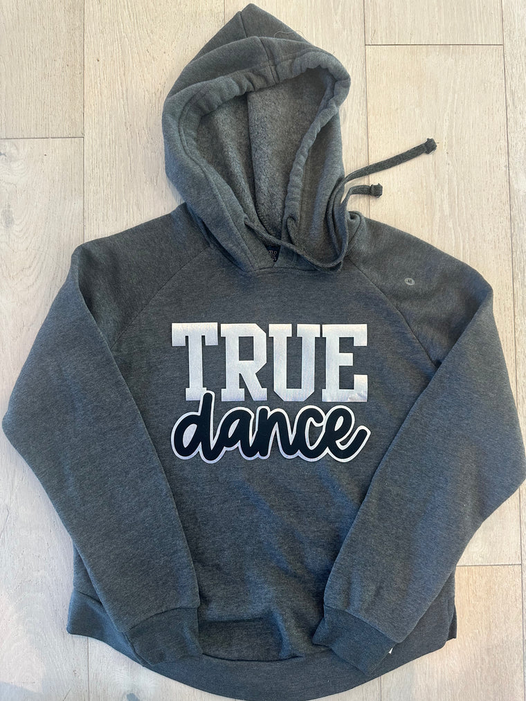 TRUE DANCE - GREY ANGLE FLEECE HOODIE - YOUTH + ADULT