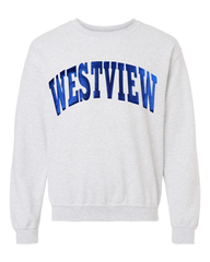 BLUE METALLIC WESTVIEW - ASH GREY CREWNECK