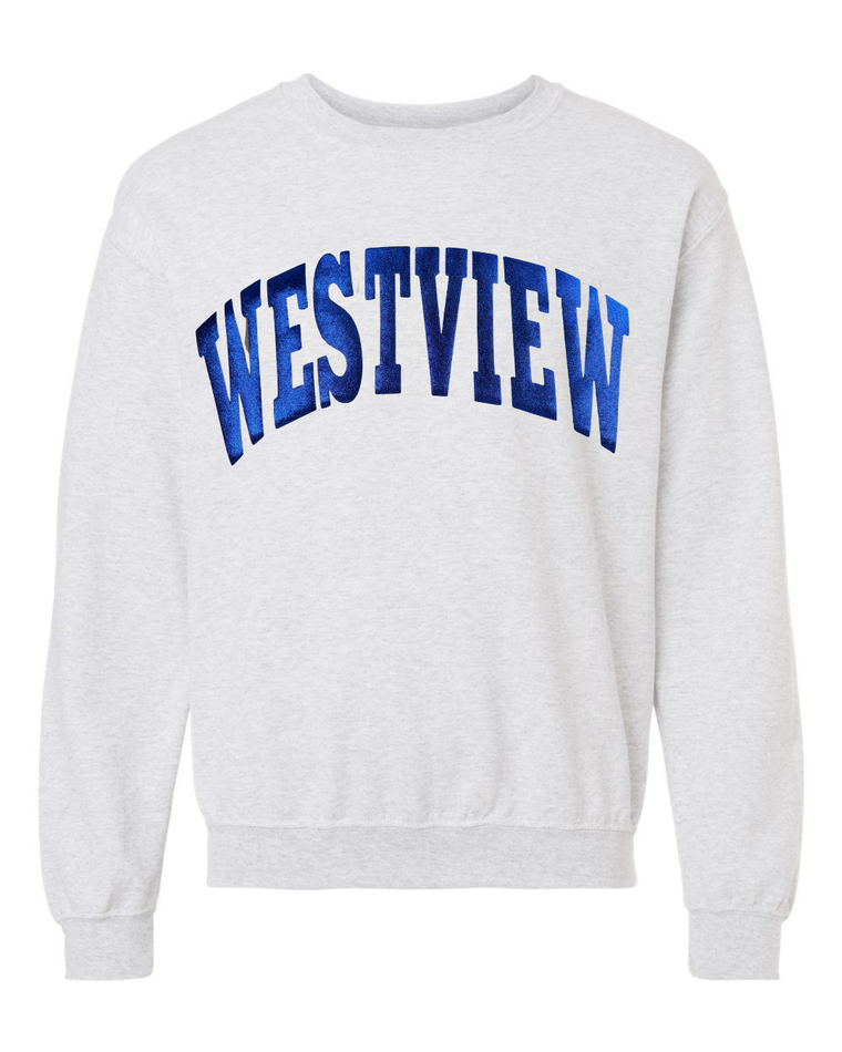 BLUE METALLIC WESTVIEW - ASH GREY CREWNECK