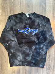 DAINTY MUSTANGS - BLACK DYED CREWNECK (TODDLER + YOUTH + ADULT)