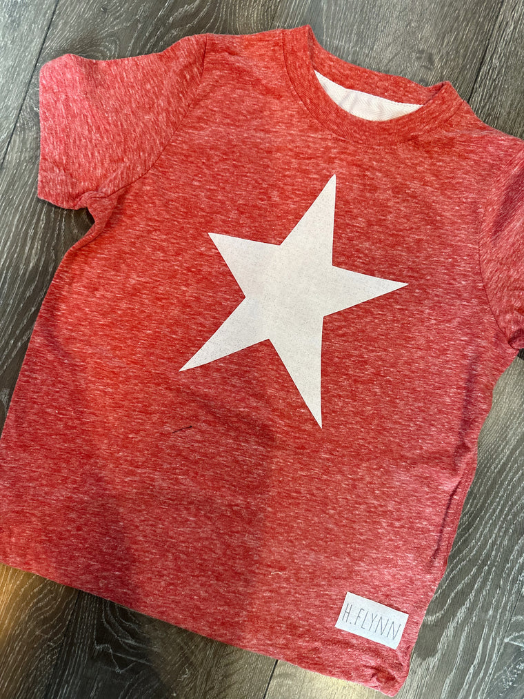 STAR - RED HEATHER TEE (TODDLER + YOUTH)