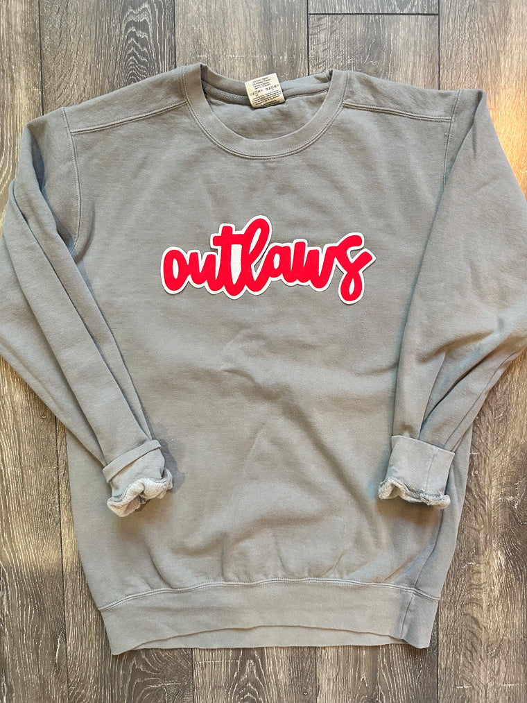 MODERN OUTLAWS - GREY COMFORT COLORS CREWNECK