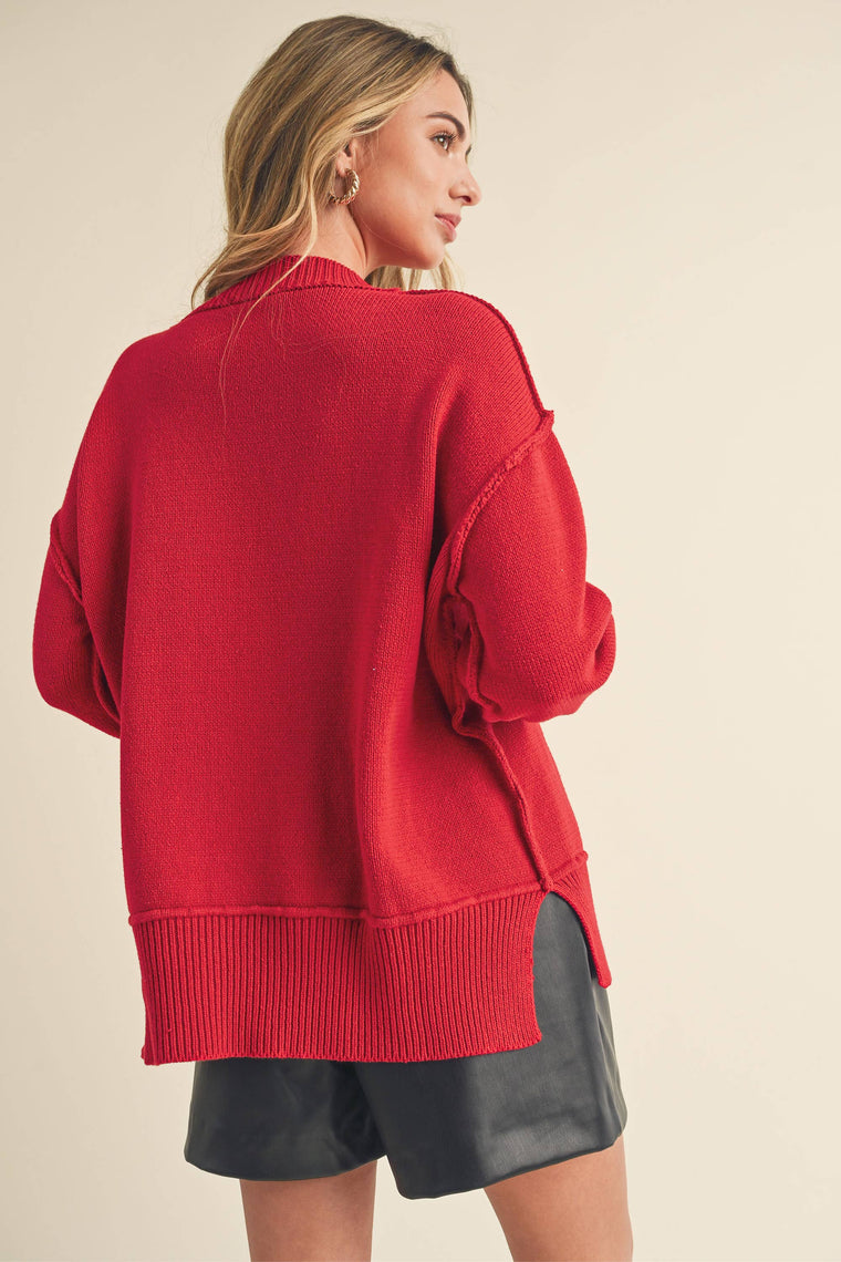 AEMI + CO - 3152DK Ina Sweater: Red / Contemporary / M