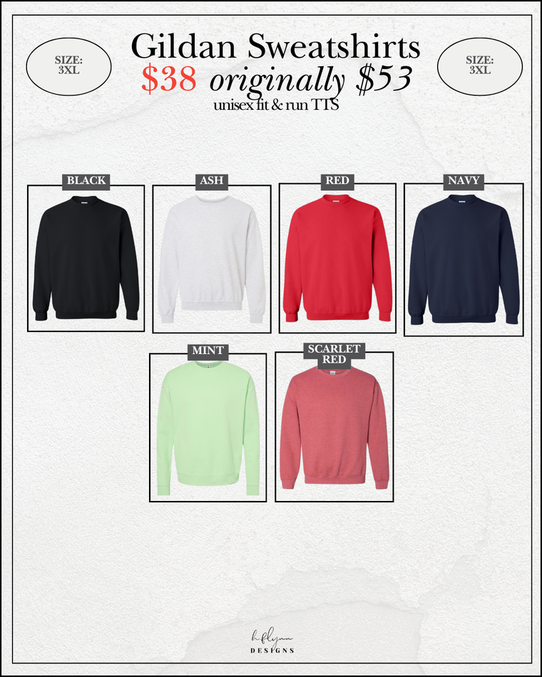 SIZE 3XL | GILDAN CREWNECKS