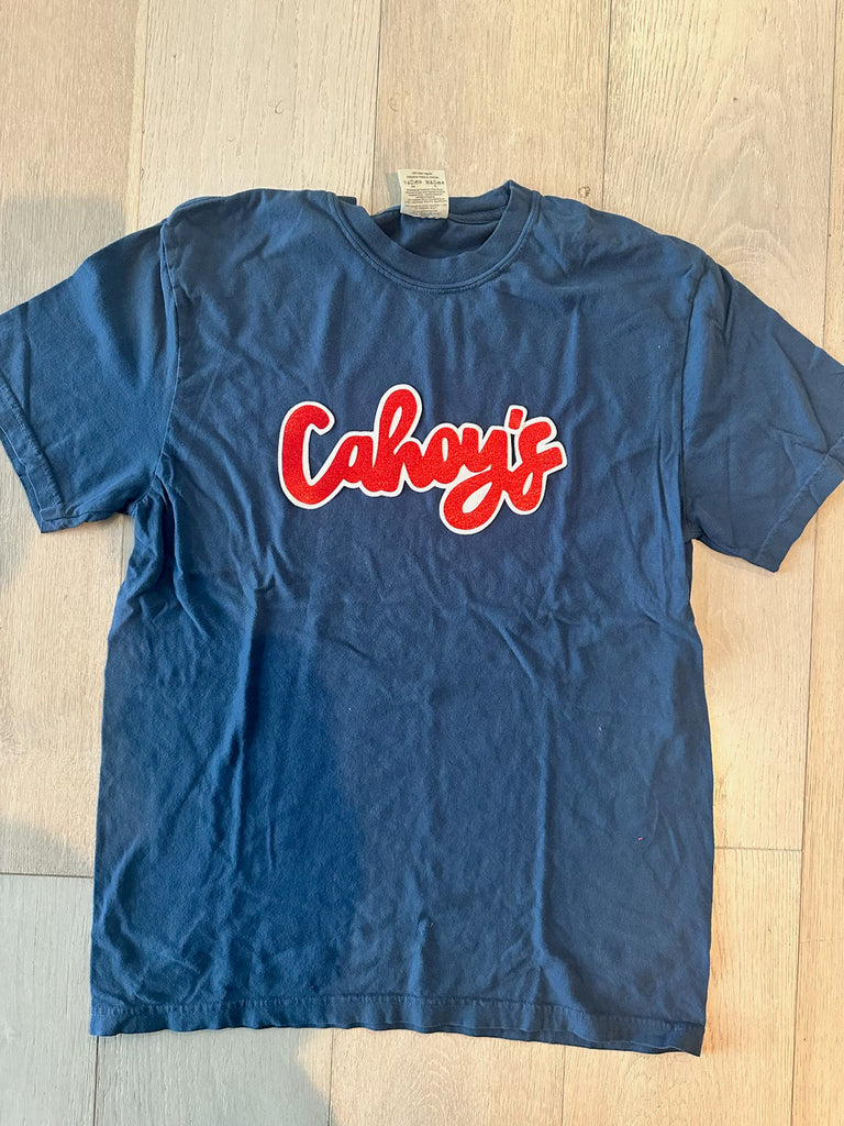 CAHOY'S - BLUE COMFORT COLORS TEE - YOUTH + ADULT