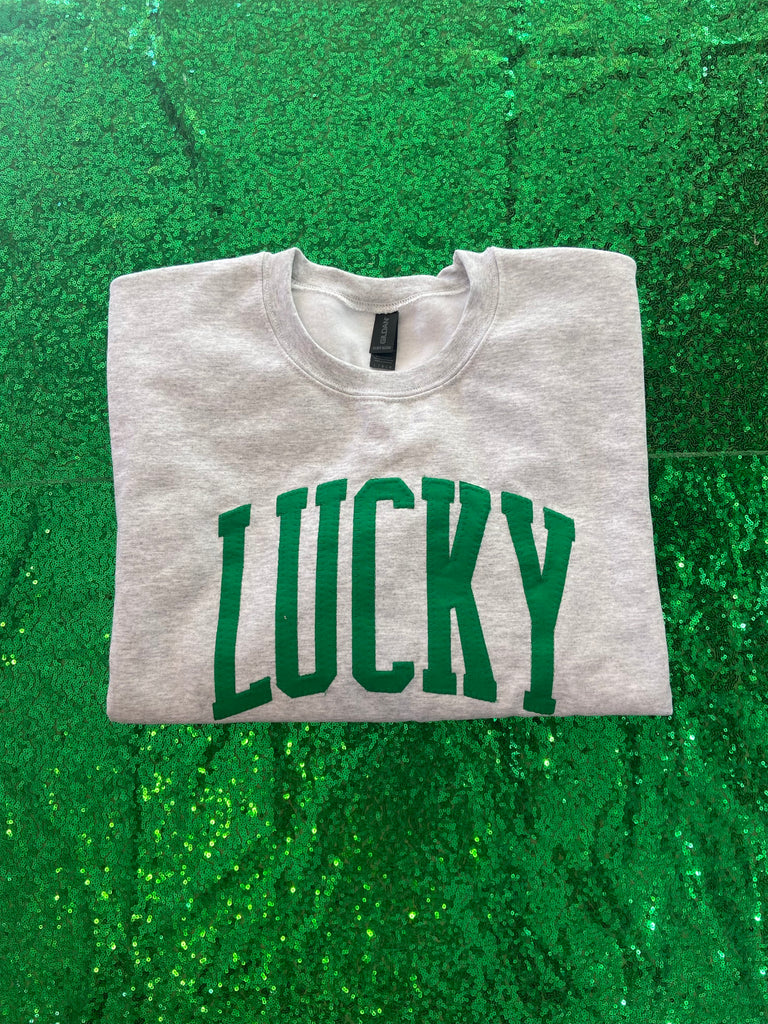 GREEN LUCKY - GREY CREW