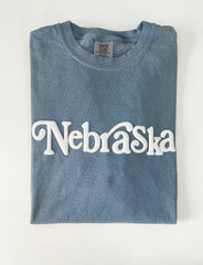 402threads - Nebraska Puff T-shirt: Green / Medium