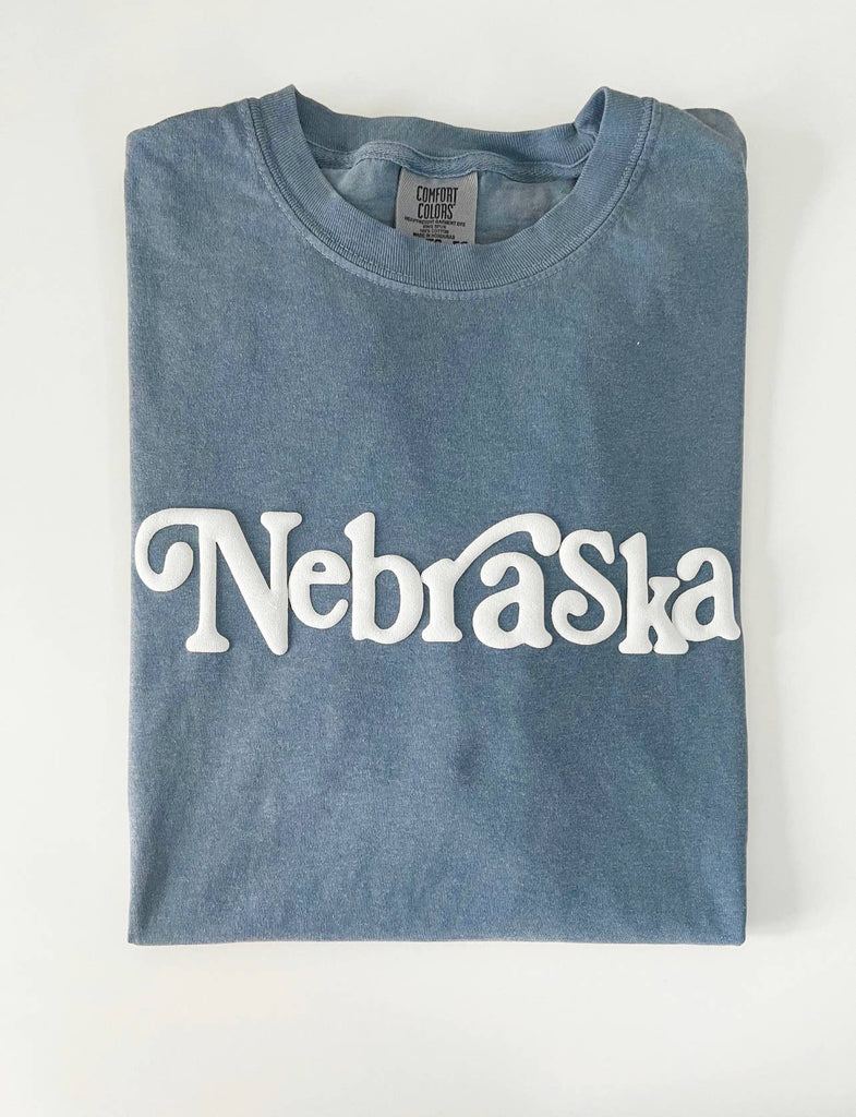 402threads - Nebraska Puff T-shirt: Green / XL