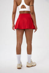 Active by Anna-Kaci - High Waist Athletic Skort Built In Shorts Pocket: Red / XL