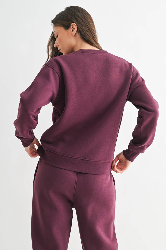 Mono B - Classic Fit Fleece Sweatshirt: PEARLED IVORY / S:M:L (2:2:2)