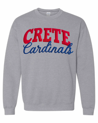 RED CRETE BLUE CARDINALS - GREY CREWNECK (YOUTH + ADULT)
