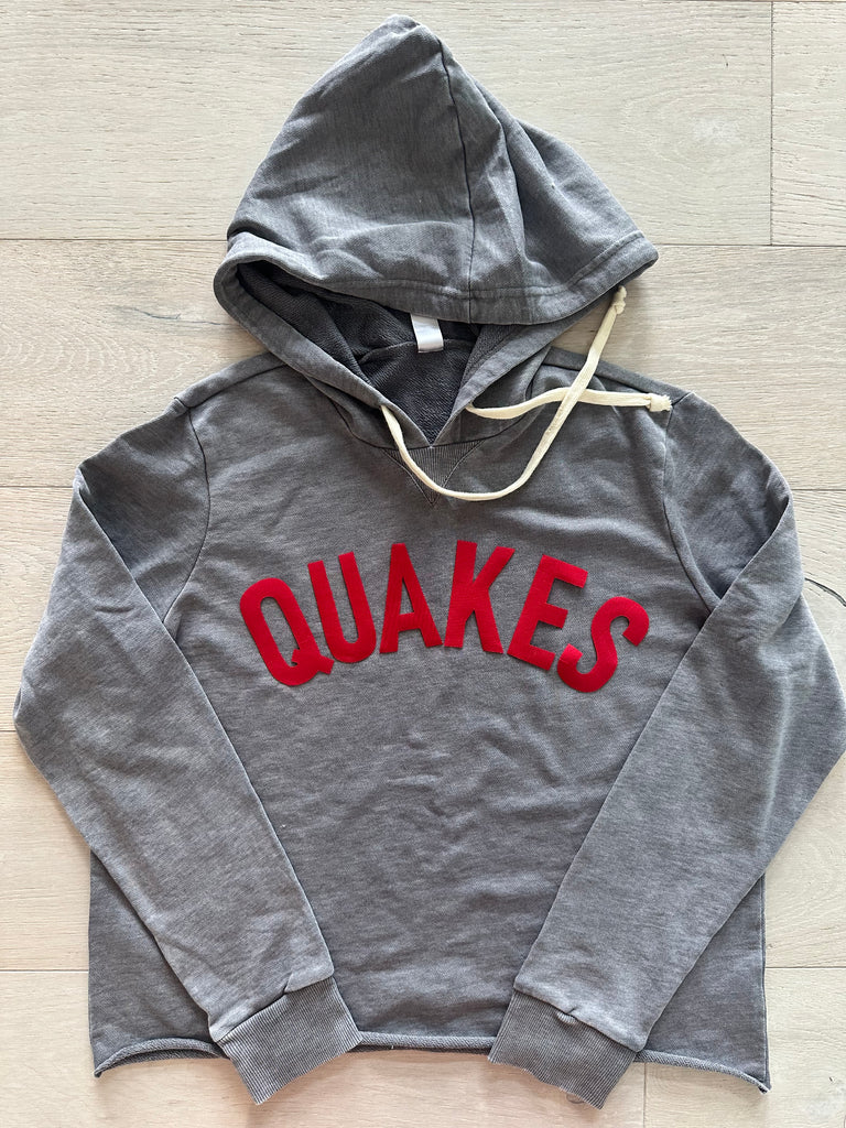 BLOCK QUAKES - GREY LIGHTWEIGHT HOODIE