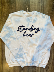 DAINTY STANDING BEAR - BLUE DYED CREW