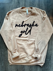 NEBRASKA GOLD - TAN SPONGE CREW