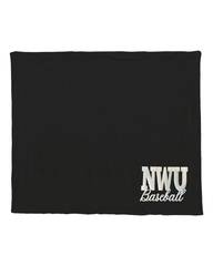 NWU BASEBALL (BEIGE POLKA DOT + GOLD METALLIC) - BLACK SHERPA BLANKET