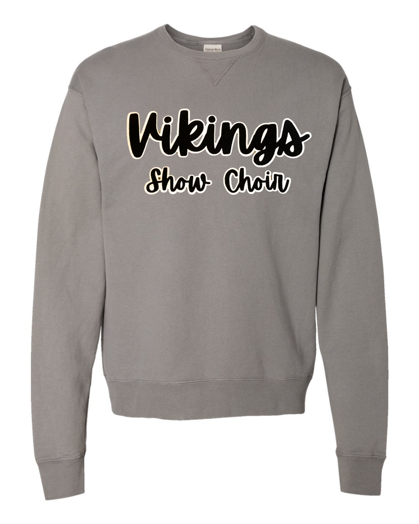 BLACK/WHITE VIKINGS SHOW CHOIR - GREY COMOFORTWASH CREW