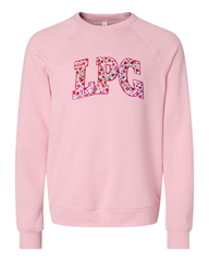LPG - (PINK/RED ROSES FLORAL / HOT PINK) - LIGHT PINK SPONGE CREWNECK