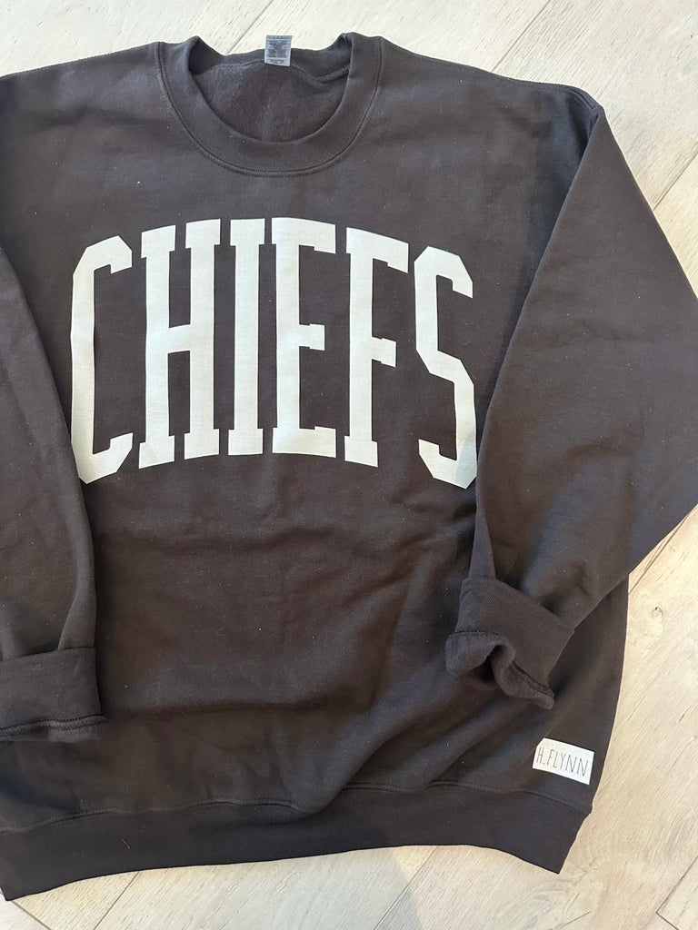 CHIEFS - CHOCOLATE BROWN GILDAN CREW