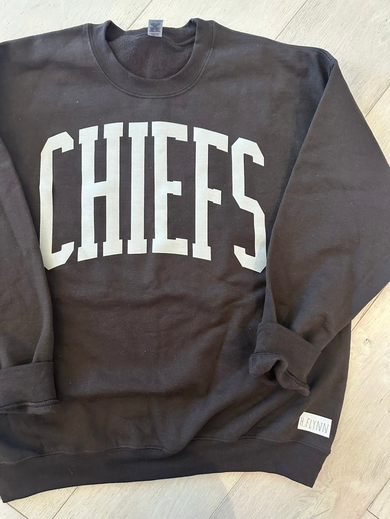 CHIEFS - CHOCOLATE BROWN GILDAN CREW