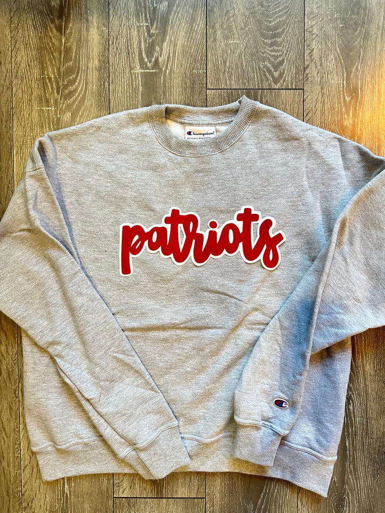 PATRIOTS - GREY CHAMPION CROP CREW