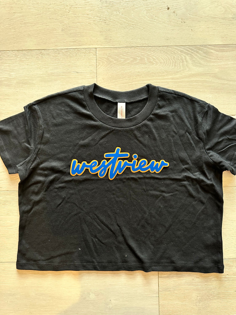 WESTVIEW - BLACK CROP TEE