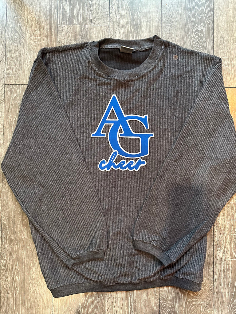 AG CHEER - GREY RIBBED CREW